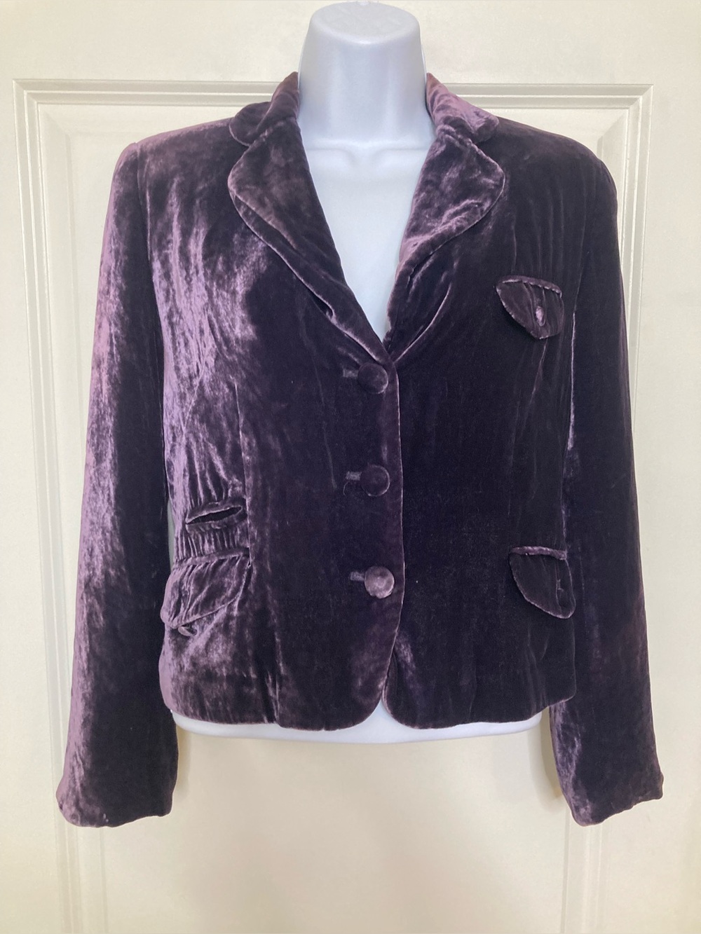 Vintage Day Birger et Mikkelsen Purple Velvet Blazer Whimsygoth Dark Academia S